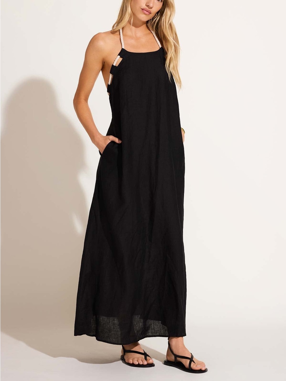 Vitamin A Avery Halter Dress - Black